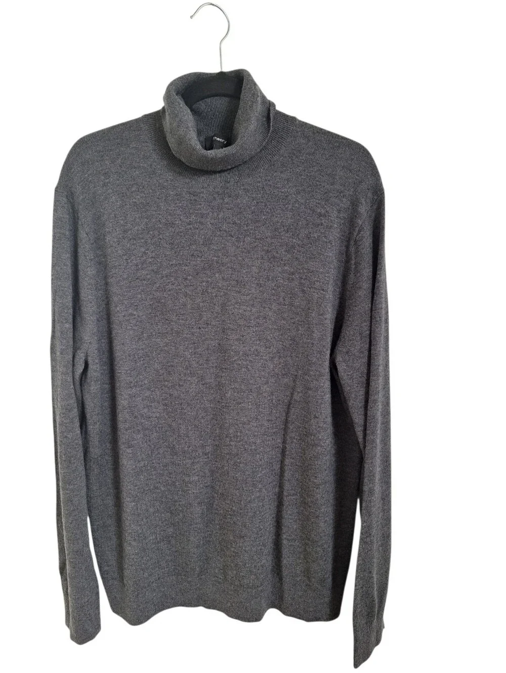Theory Men's Merino Wool Charcoal Gray Turtleneck Sweater Size XL